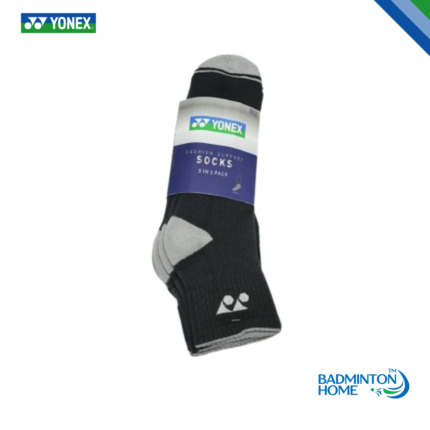 Yonex 2573T Cushion Support Ankle Socks Black 3-in-1 Pack