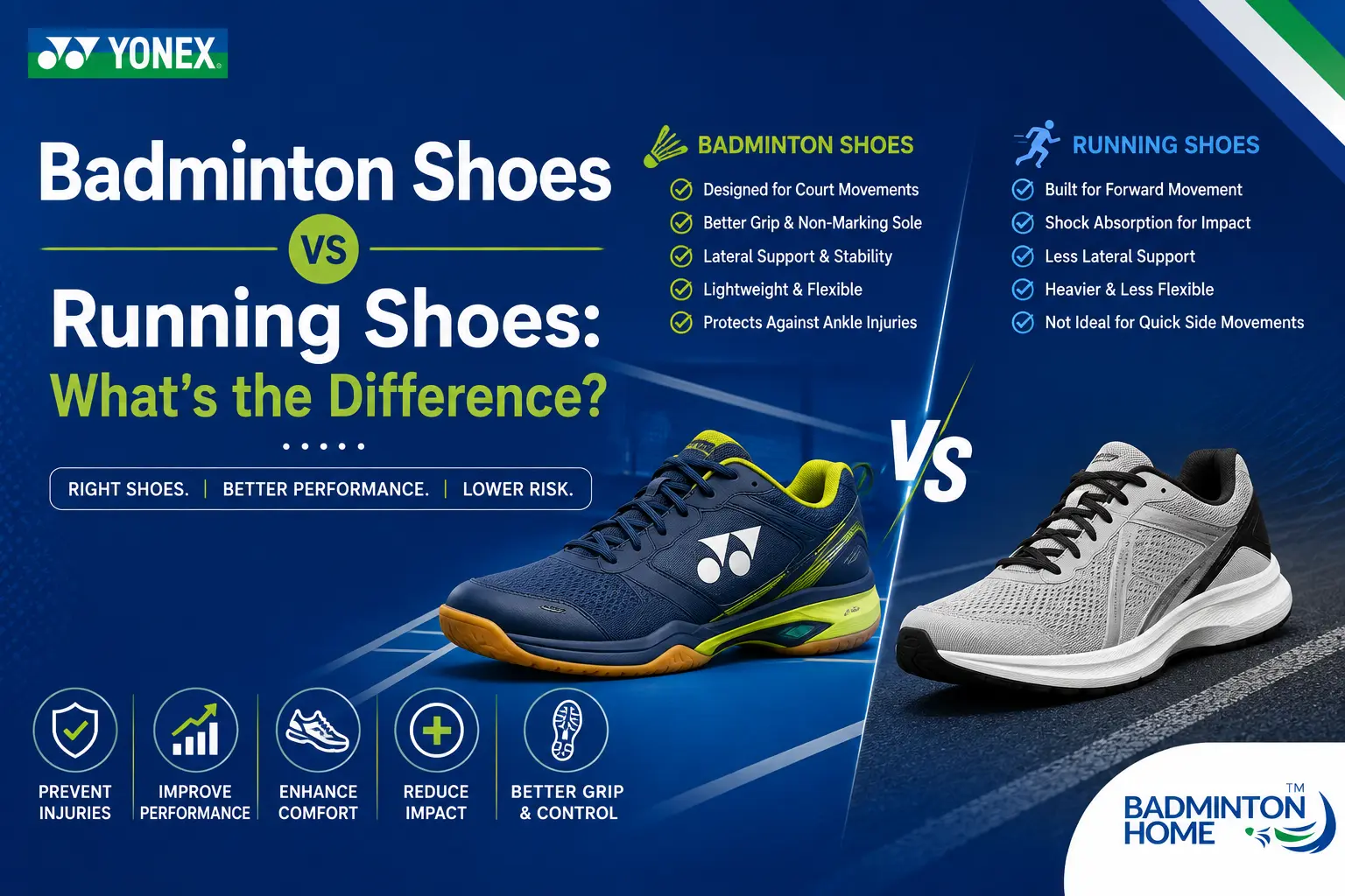 Badminton Shoes vs Running Shoes: What’s the Difference?